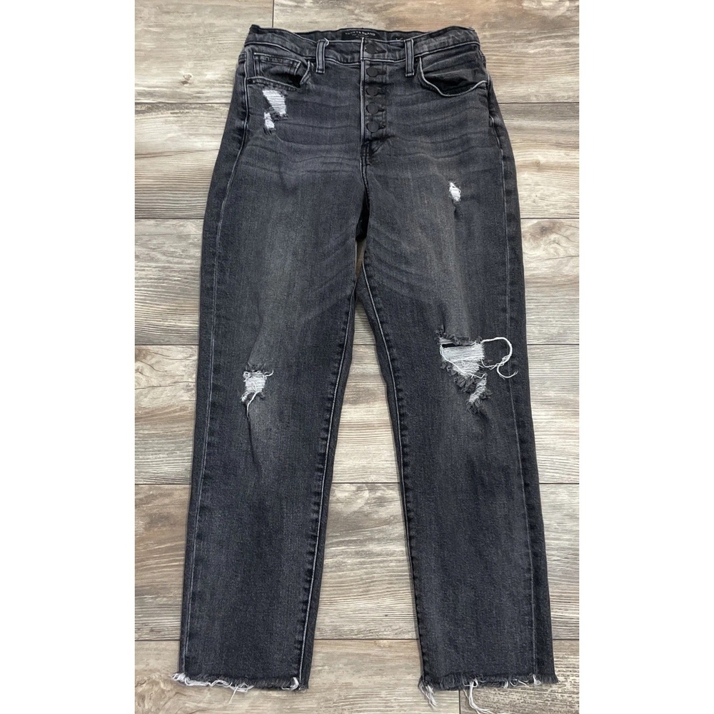 Lucky Brand Jeans Womens Size 6/28 Black High‎ Rise Mom Jean "Drew"